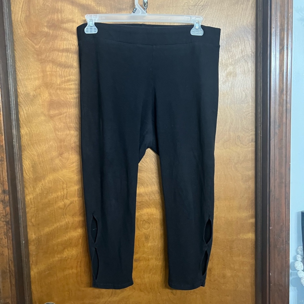 Torrid Black Leggings with Unique Cutouts
